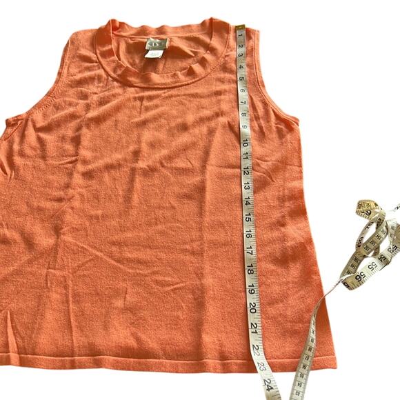 Chico’s 2 Peach Sleeveless Sweater Top Woman Size 12 Lightweight - Picture 7 of 7